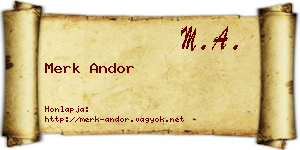 Merk Andor névjegykártya