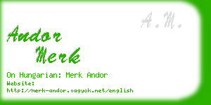 andor merk business card